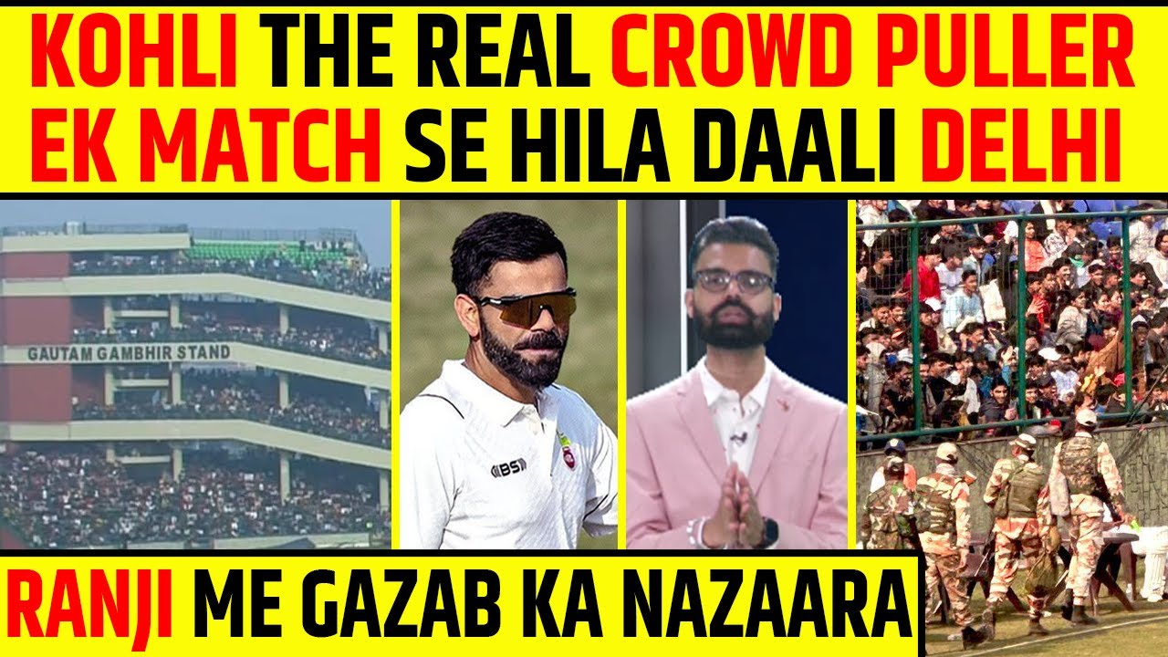 VIRAT KOHLI COMEBACK IN RANJI, FANS FLOOD IN DELHI ARUN JAITLEY STADIUM