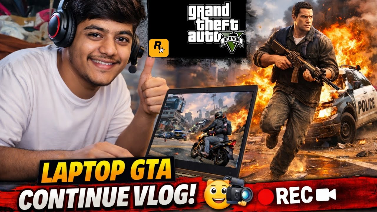 || I am play laptop GTA and continue vlog || 😱👍