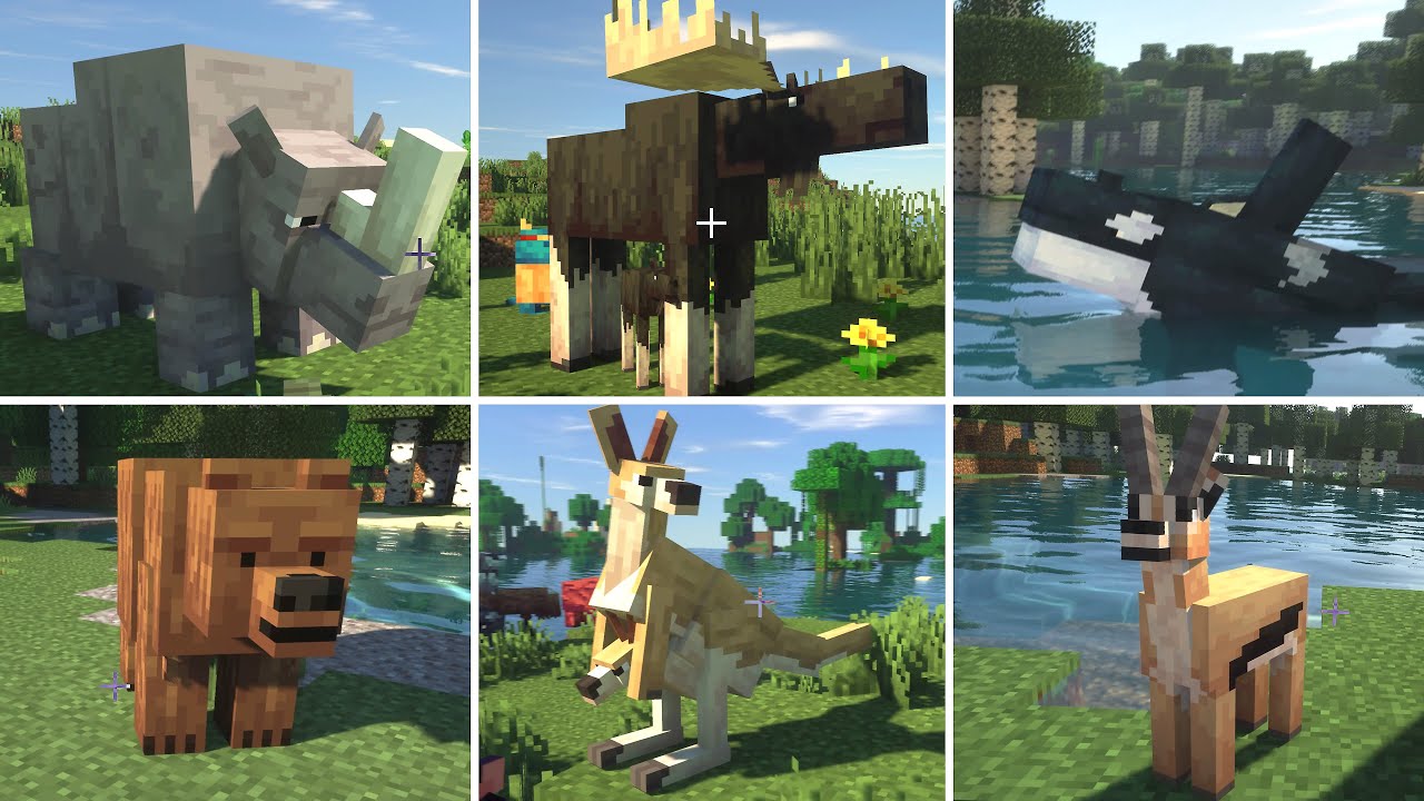 Minecraft all Animals Spawn Egg by Alex's Mobs | Minecraft 4K + Shaders PC (No Commentary).