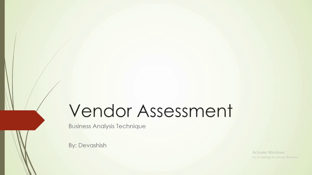 Vendor Assessment in Business Analysis