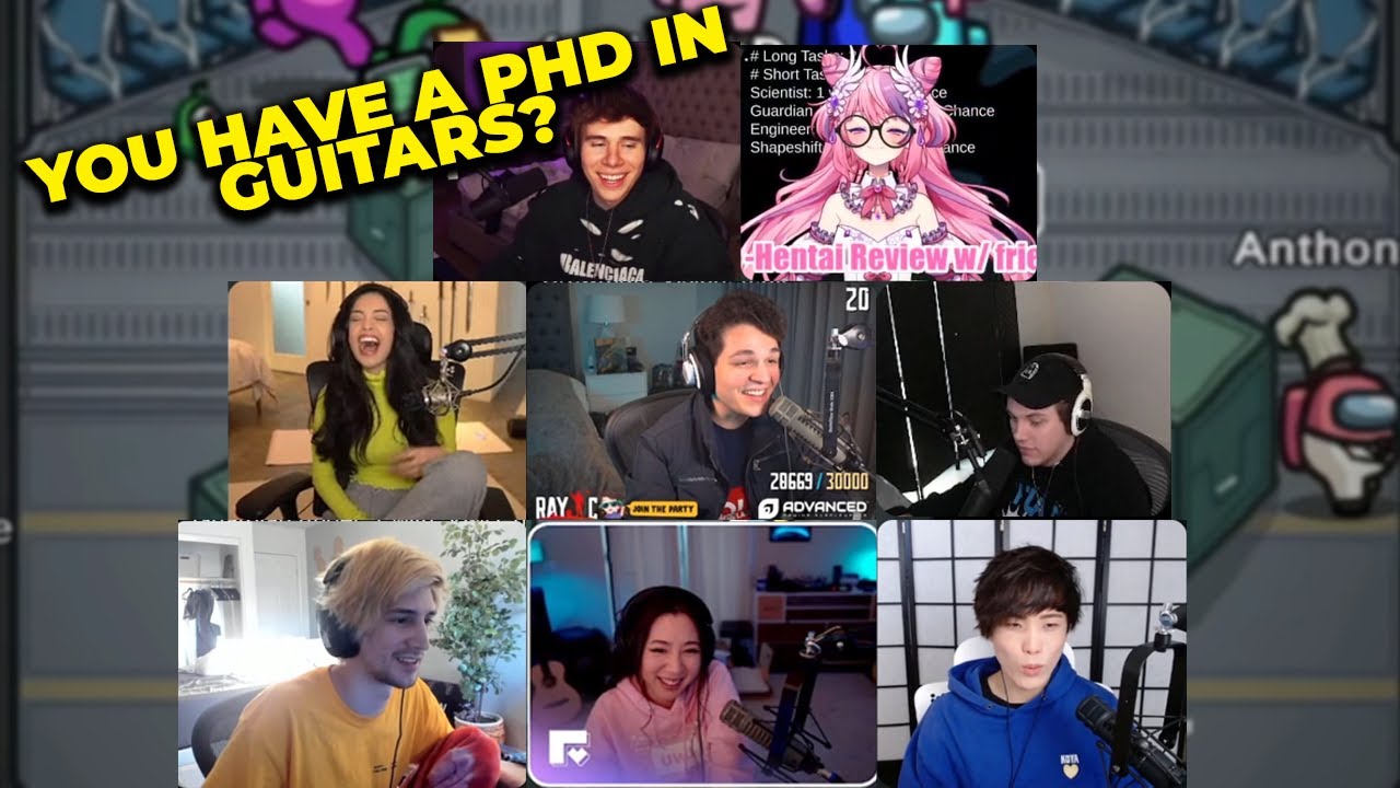 Everyone's Reaction to Xqc Asking Fuslie the PHD of Guitars | ft Sykkuno, Valkyrae, Ironmouse & more