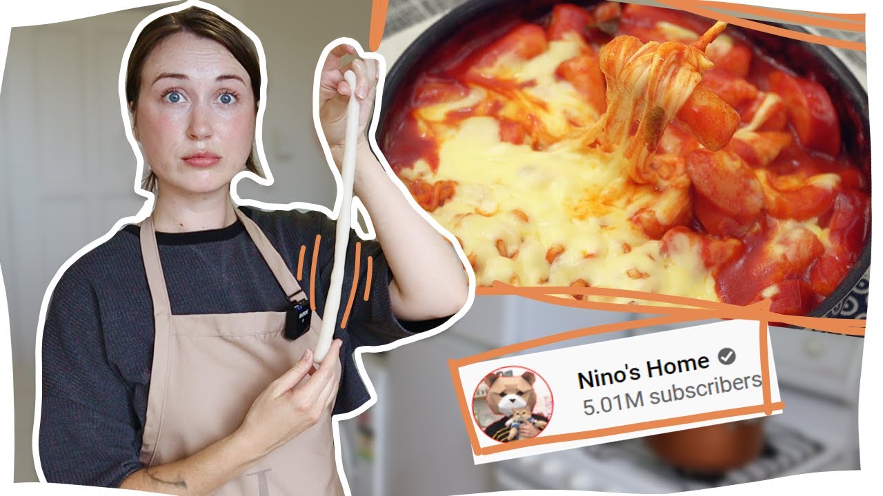 I attempted to make CHEESE TTEOK-BOKKI from SCRATCH // Nino's Home RECIPE REVIEW //