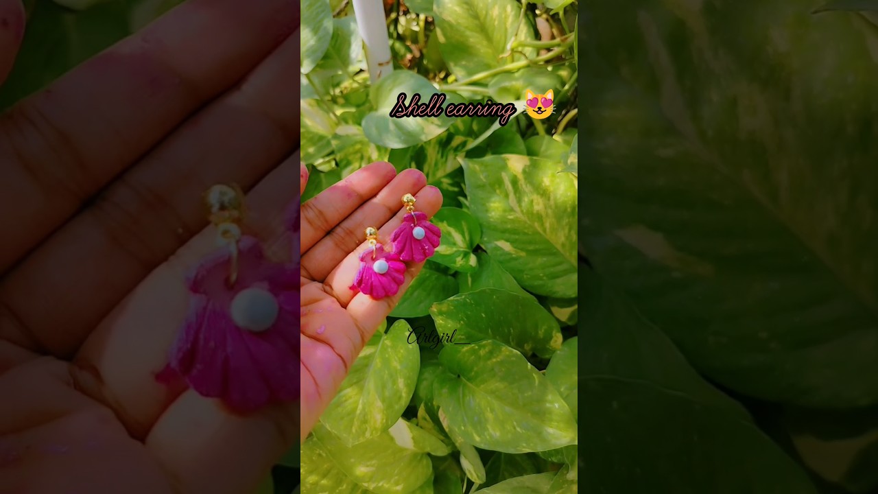 Diy shell earring 😱 #shorts #ytshorts #diy #clayart #artgirl__