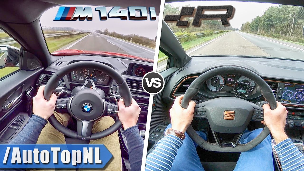 BMW M140i vs Seat Leon Cupra R | 0-250km/h ACCELERATION TOP SPEED POV & Exhaust SOUND by AutoTopNL