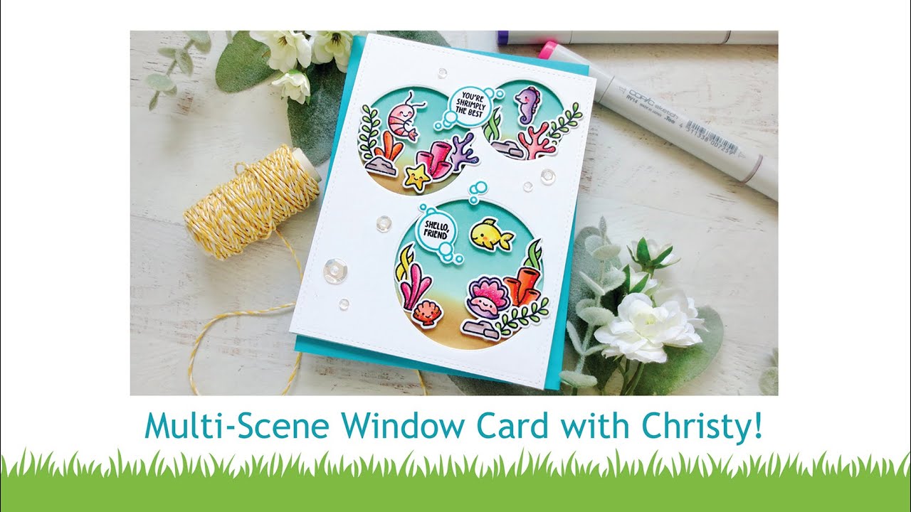 Multi-scene window card with Christy
