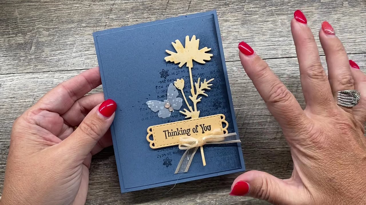 How to build a background to use with die cut images on a handmade card