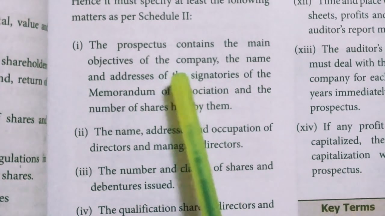 Prospectus And It's Contents (Tamil)