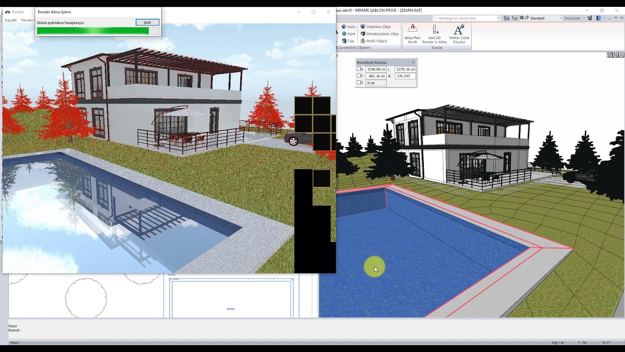 ideCAD Mimari | Render oluşturun - ideCAD Yapı Bilgi Modellemesi