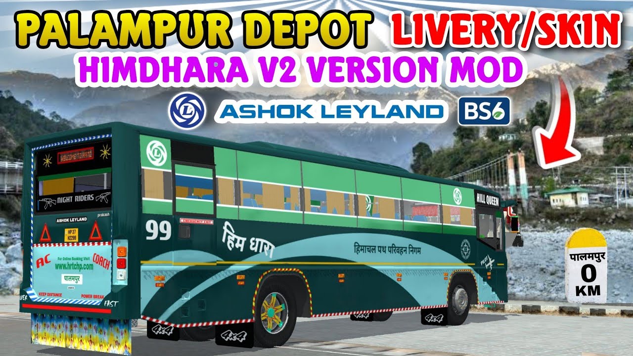 Palampur Depot Livery || HIMDHARA V2 Mod || Bussid || New HRTC Mod || Him Herox