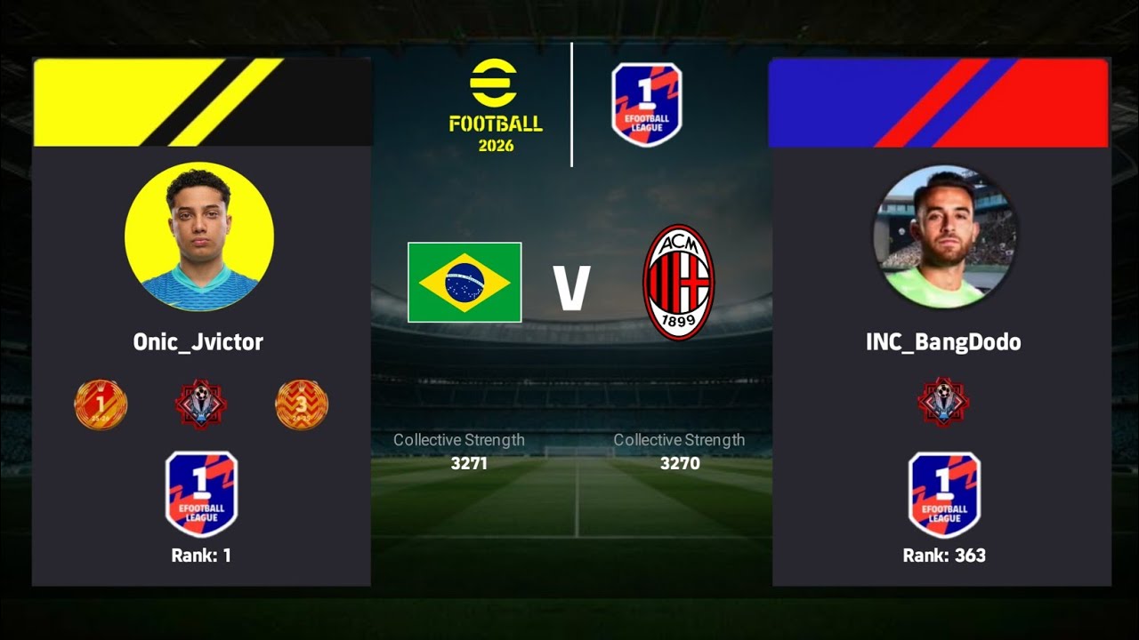 DIBUAT PANIK! Ketemu JVICTOR (Rank 1) Top Global | eFootball League Divisi 1
