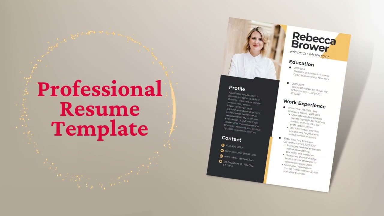 Modern Clean Resume Template Canva - Professional Design for Job Seekers