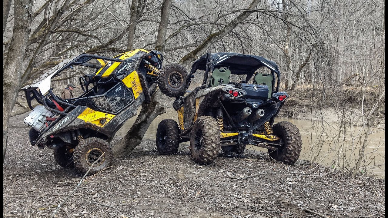 SXS Ravine Ride - Part 1 - Polaris RZR's + Can-Am Maverick's Trail Riding