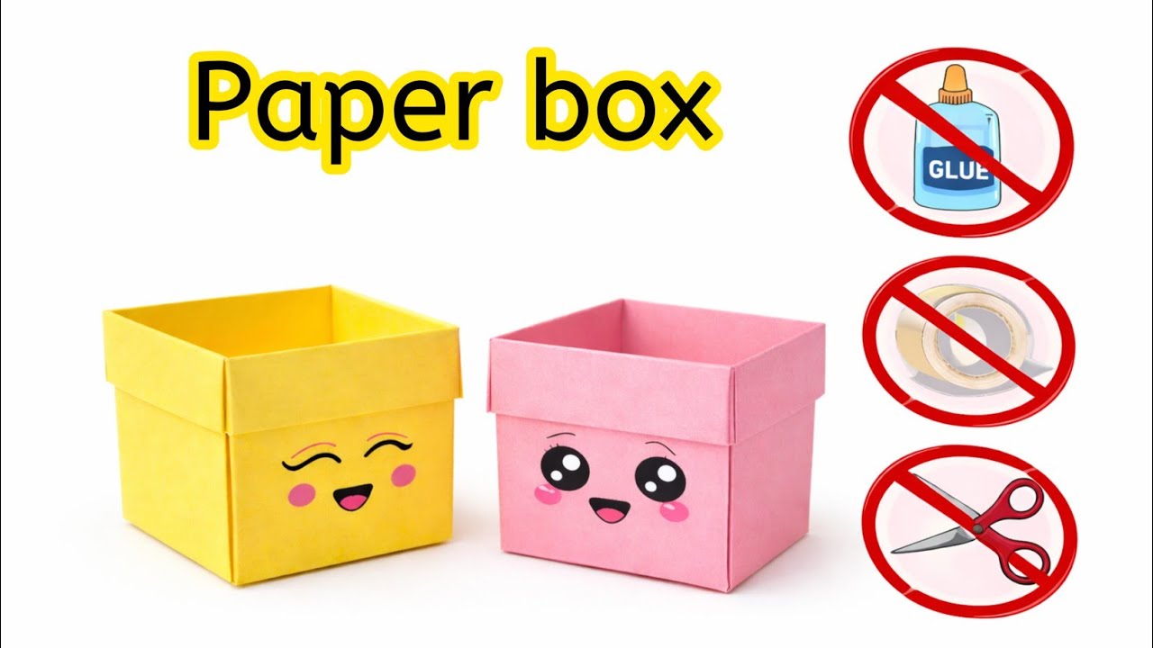 DIY paper box|Easy origami paper box|How to make paper box without glue|No glue paper craft|DIY box