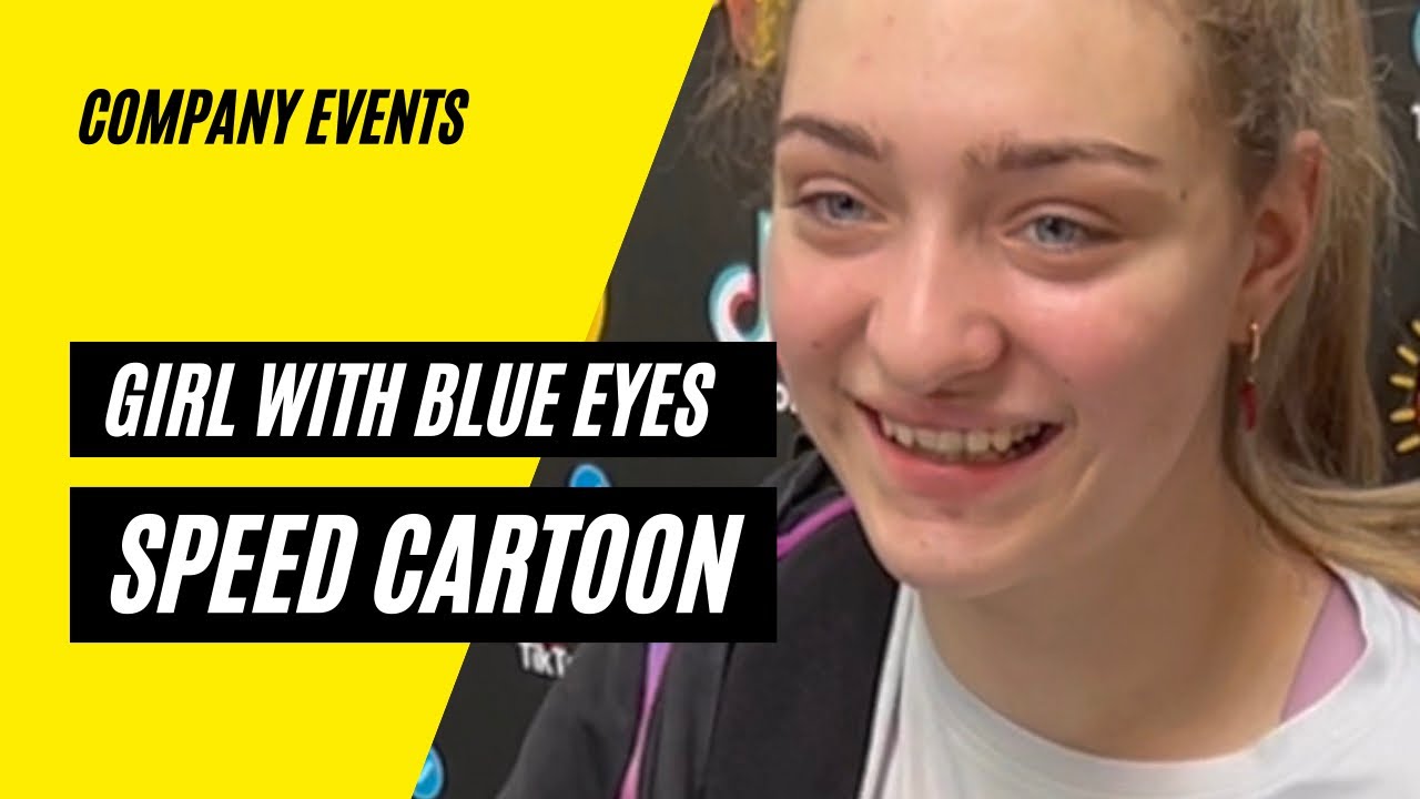 Cartoonportrait with blue eyes - by Cecchin