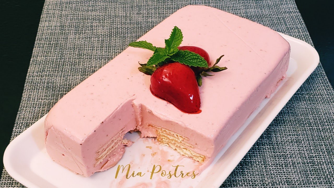 ¡CARLOTA DE FRESA!! 🍓 facil y deliciosa! POSTRE SIN HORNO, mia postres.