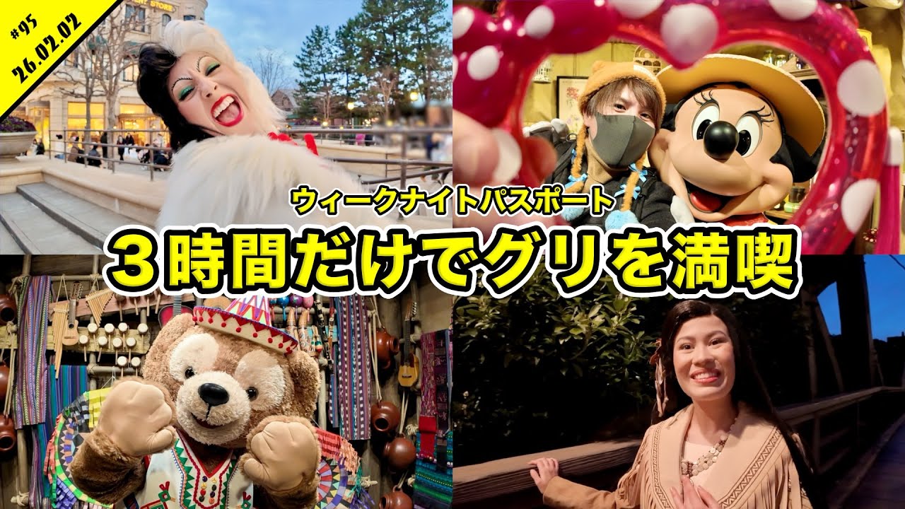 【VLOG】ウィークナイトパスポートでディズニーシーへ！１７時からグリーティングは楽しめる？エントリーや待ち時間チェックも【混雑状況】