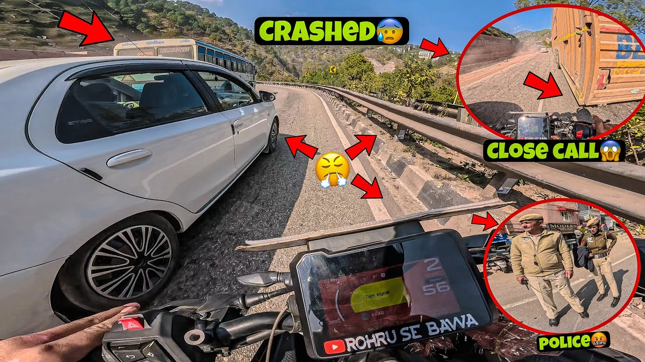 Hyper Ride Gone Wrong 😰 || Almost Crashed with Car😱 || Himachal Vapiss✈️