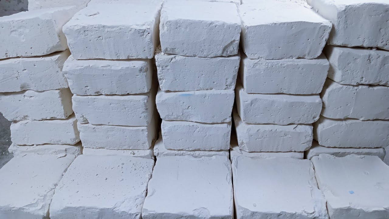 Fluffy & crispy gymchalk white crushing blocks | oddly satisfying | ASMR 