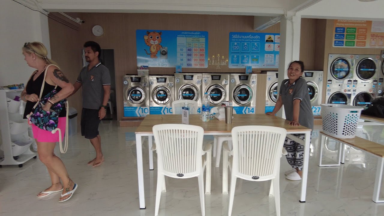 Waschsalon W&auml;sche waschen in Thailand Khao Lak  Bang Niang Speed Clean Wash & Dry