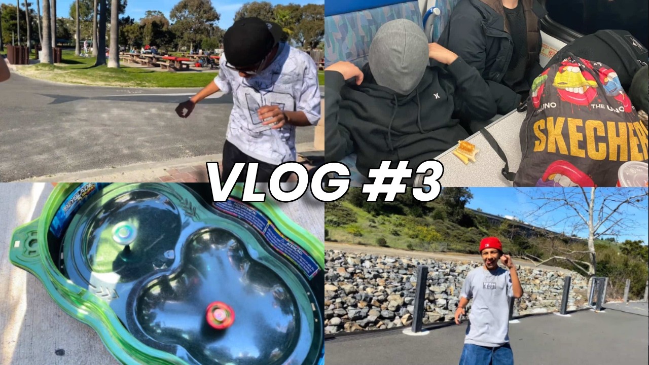 BEACH X TRAIN VLOG got attacked by a dude (HOLY BEYBLADE IS BACK)