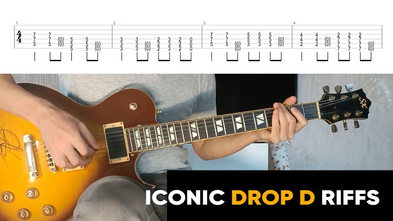 ТОП 12 лучших риффов в Drop D на электрогитаре, культовые риффы на гитаре Drop D, что сыграть Drop D