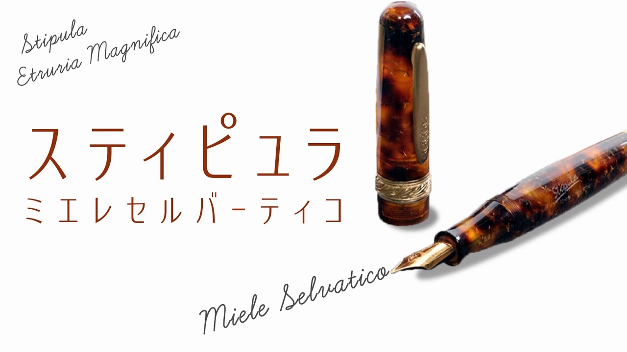 【万年筆レビュー】書いてみた！スティピュラ エトルリア マグニフィカ ミエレセルバーティコ　万年筆　Stipula Etruria Magnifica　Miele Selvatico