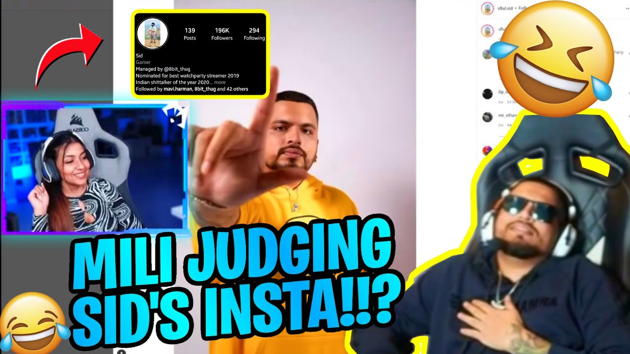 SID REACTS TO MILI ON SID'S INSTA🤣🤩