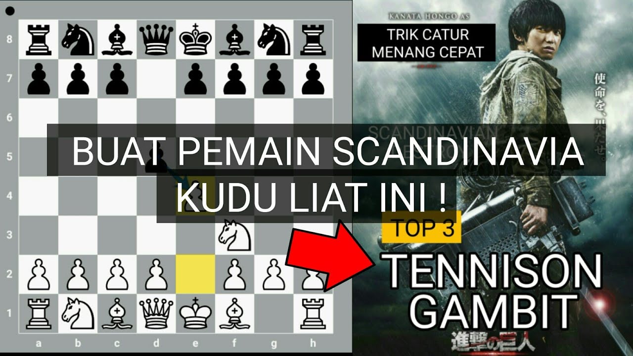 TOP 3 Jebakan Catur Mematikan TENNISON GAMBIT - Melawan Scandinavian Defense
