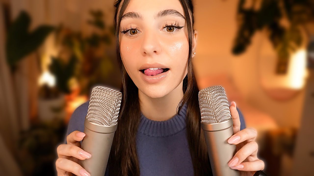 ASMR Чистые влажные звуки рта 👄 С 2 микрофонами 🎙🎙 Без разговоров 🤫