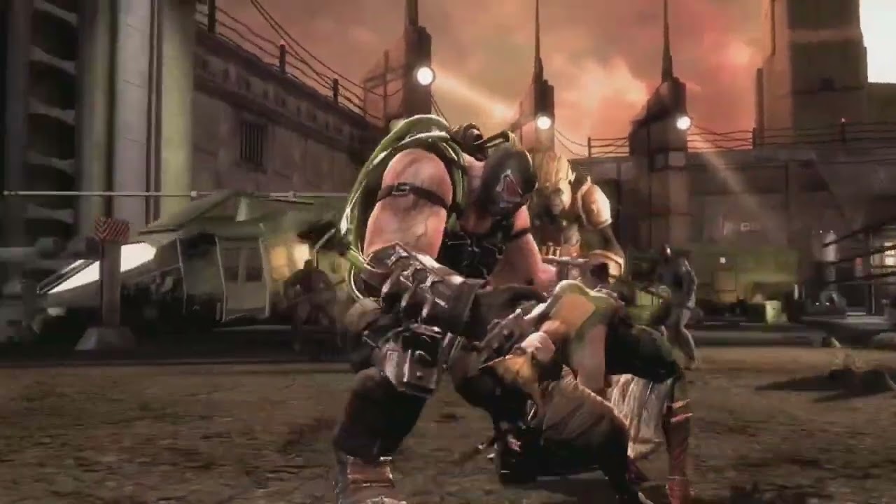 Injustice Gods Among Us Bane’s Body Press Backbreaker on All Females + Costumes
