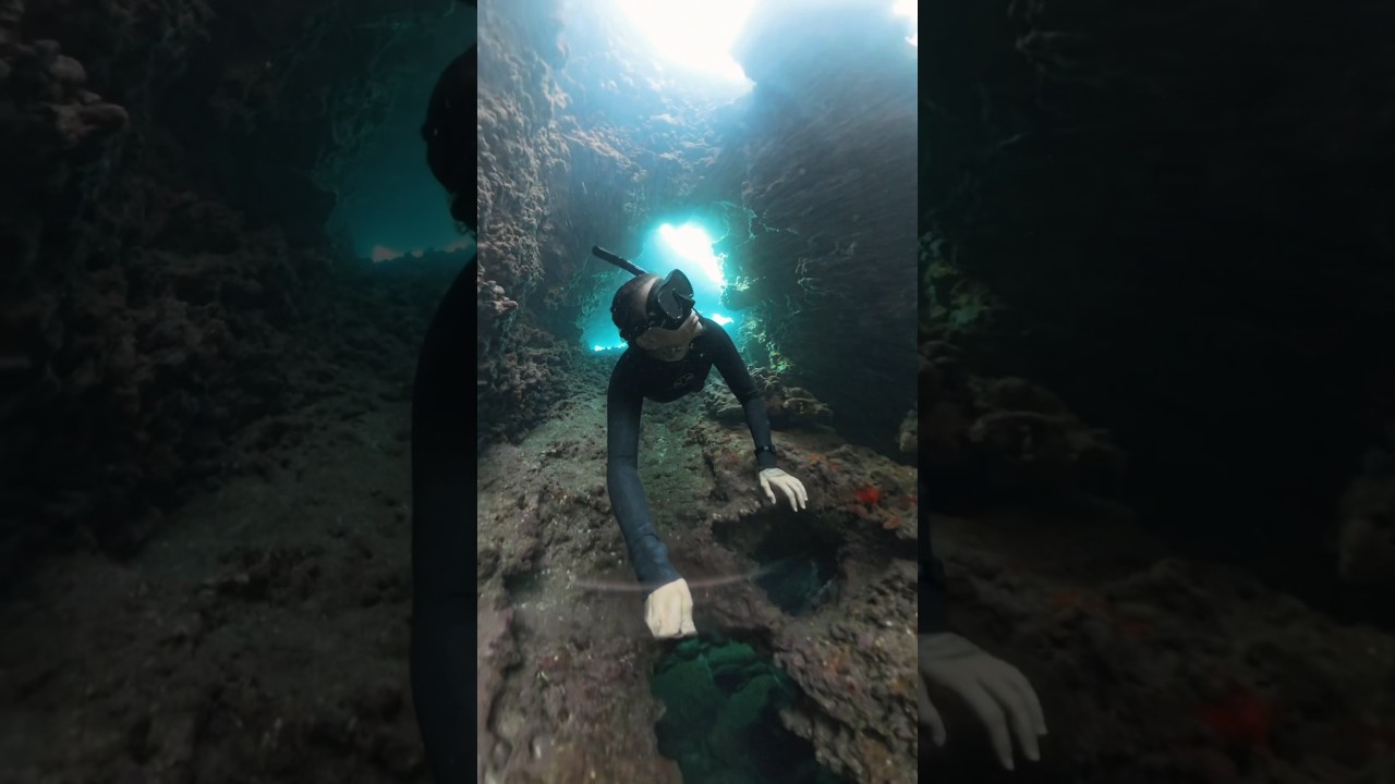 Swimming Through Underwater Caves On One Breath💧 #cavediving #freediving #freediver #breathwork