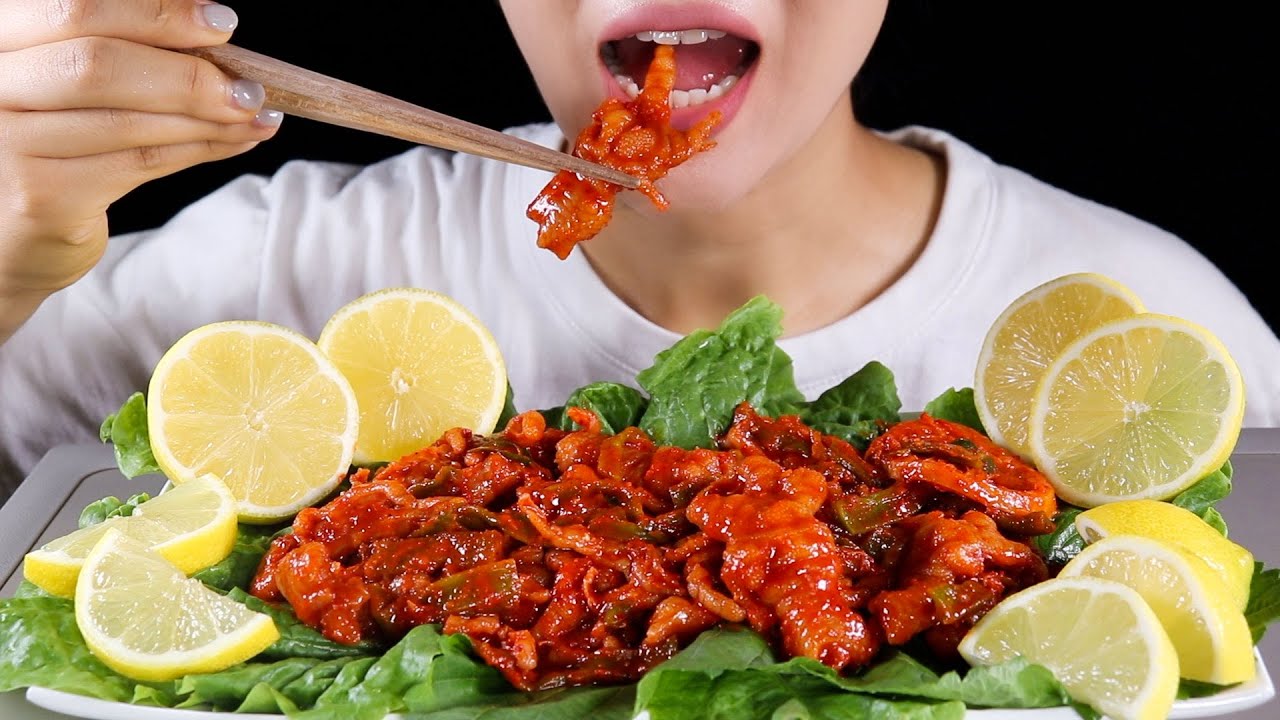 ASMR Spicy Cold Lemon Chicken Feet | Eating Sounds No Talking Mukbang