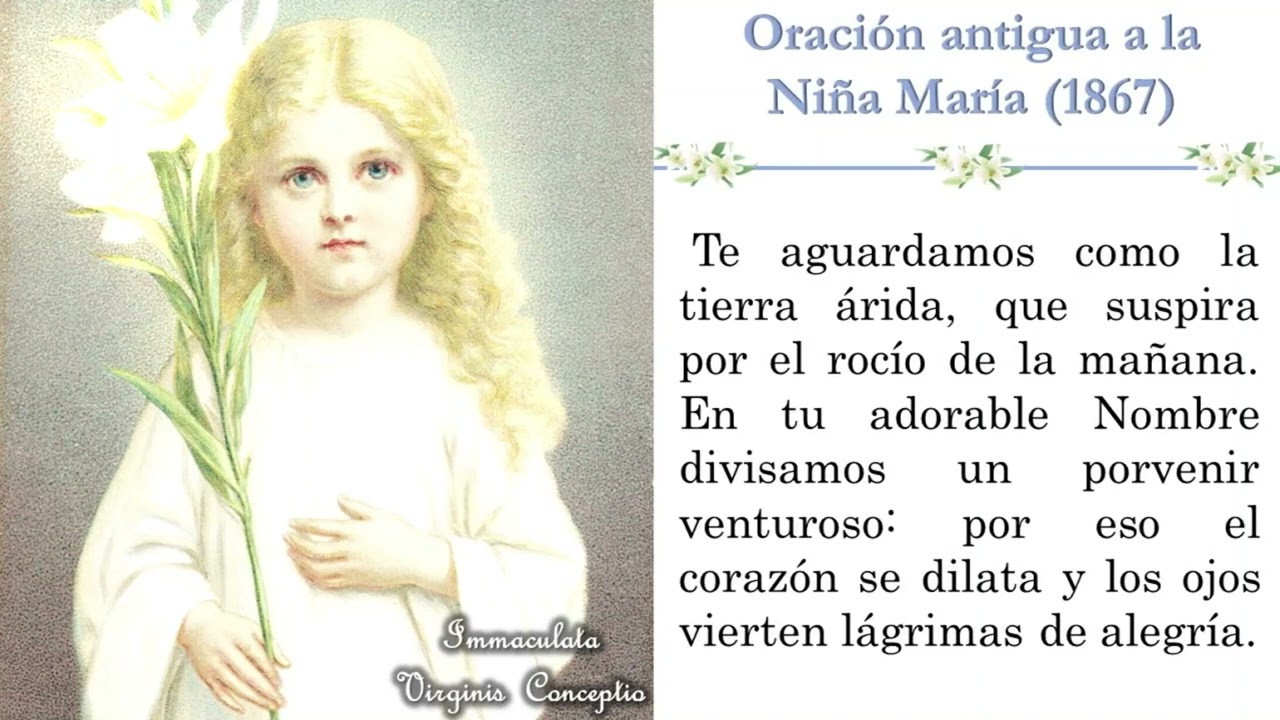 Oración a la Niña María antigua (1867) - Católica - Tradicional