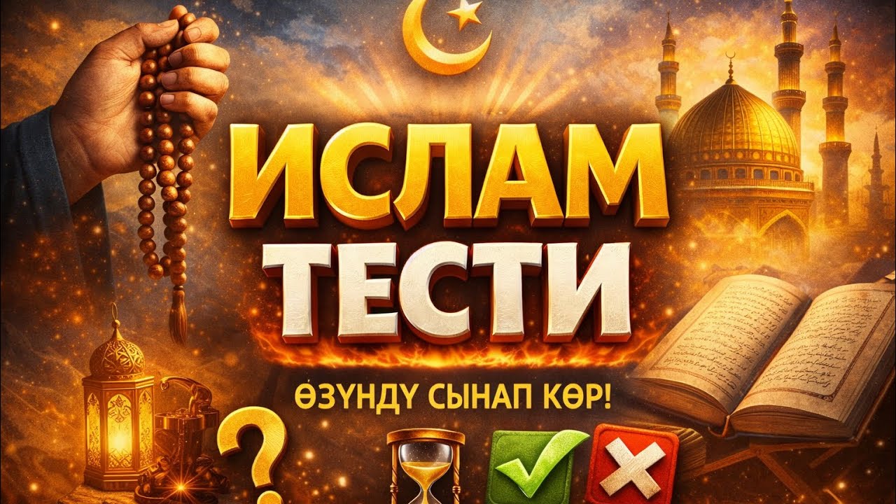 Ислам дини боюнча тест / озунузду текшерип корунуз