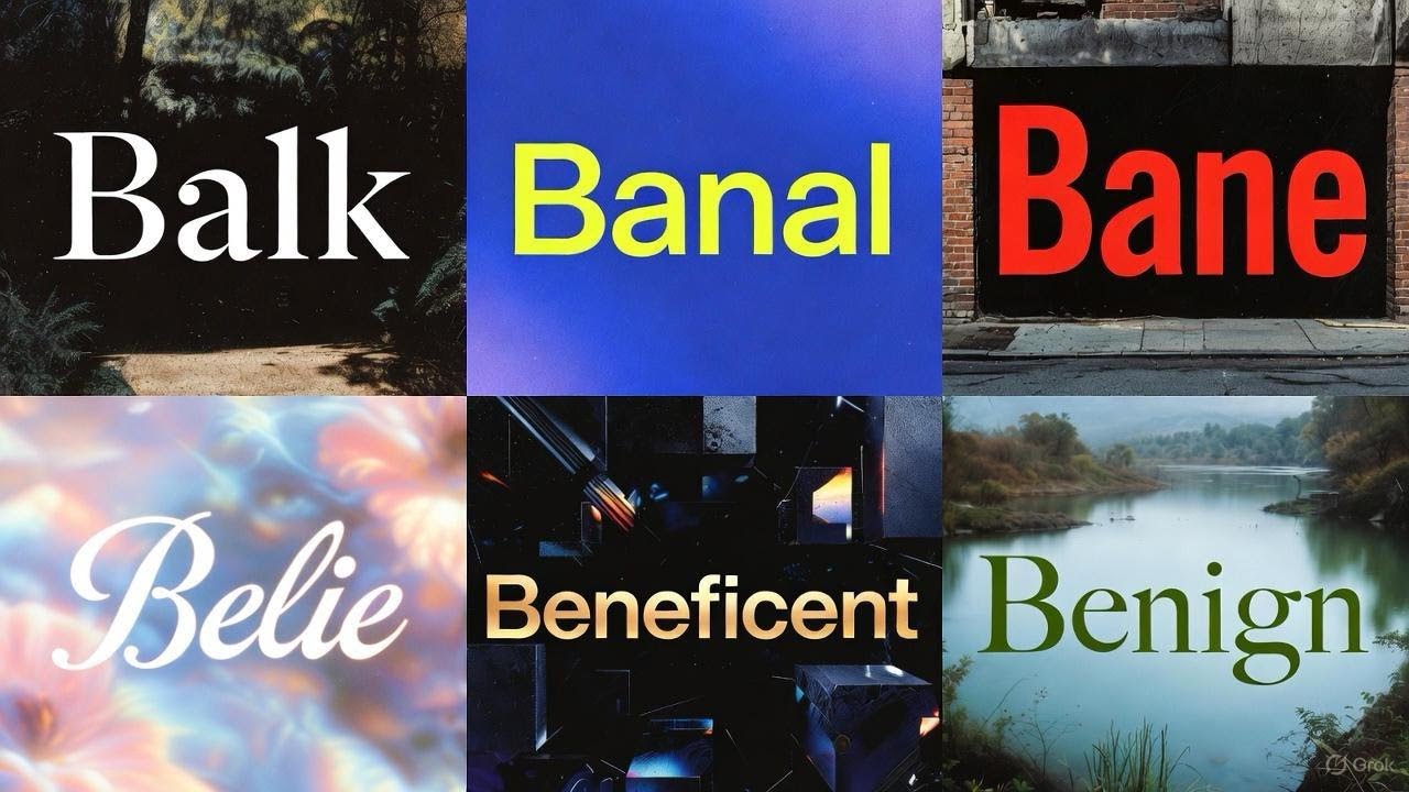 "6 Stunning 'B' Words You Should Know: Balk, Banal, Bane, Belie, Beneficent & Benign"