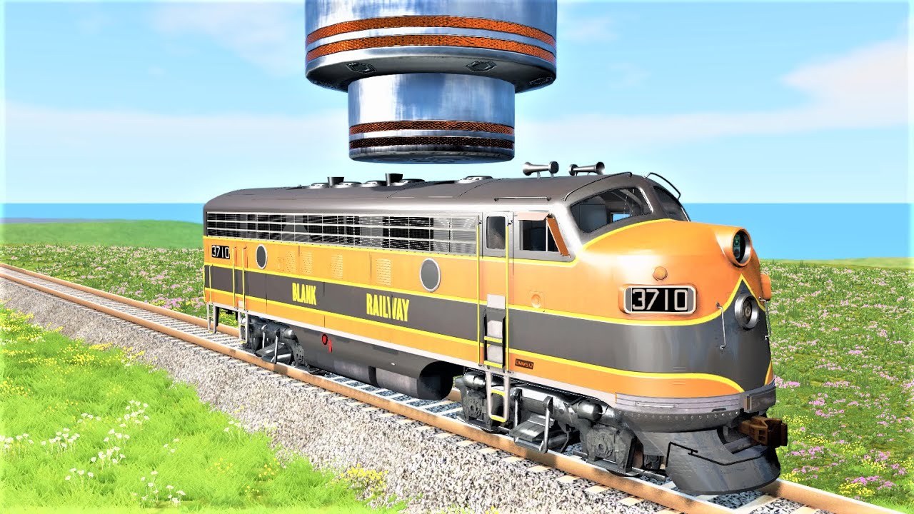 Hydraulic Press vs Trains #1 – BeamNG.drive🔥 | BeamNG Monster