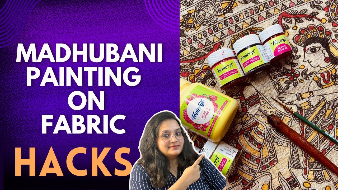 Easy Madhubani Painting on Fabric HACKS for beginners😱🤔 | Acrylic or Fabric colours 🫨