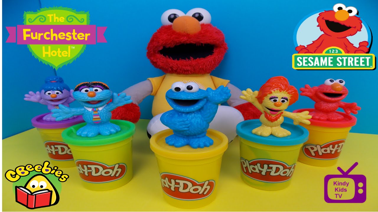Play Doh fun with ELMO & The Furchester Hotel Toys. Sesame Street. Cbeebies.