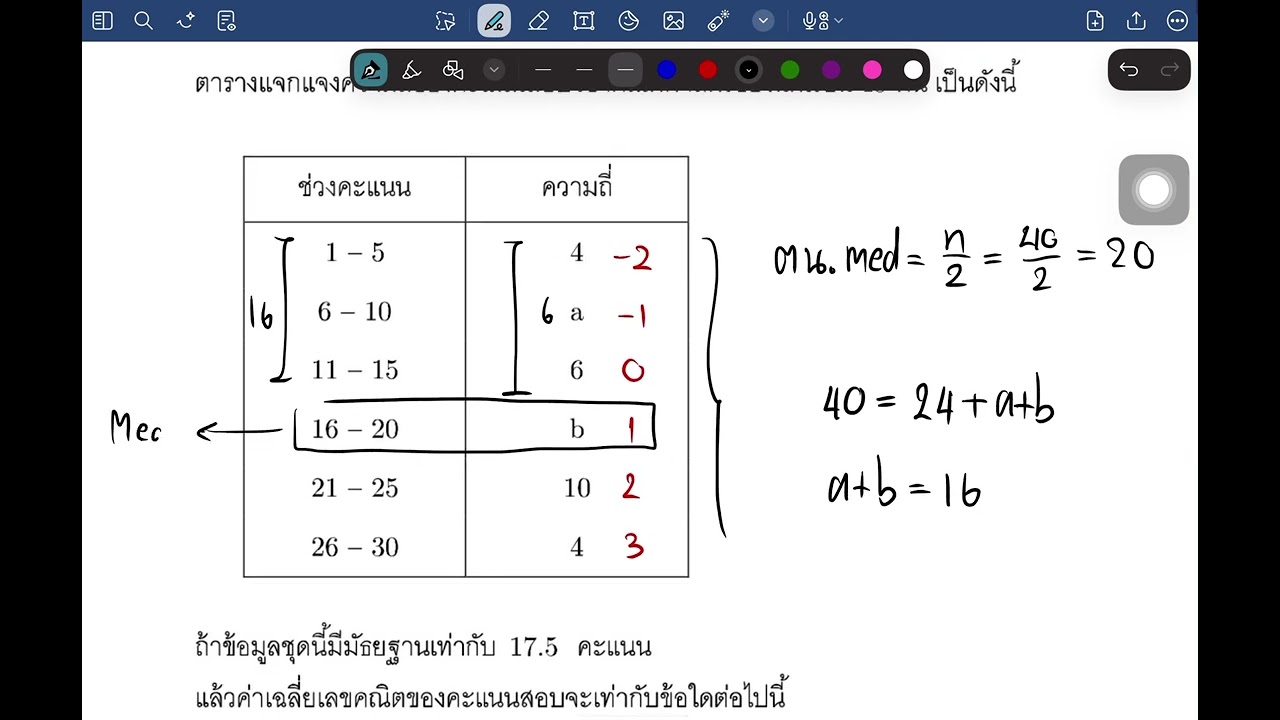 ชุดที่ 1 ข้อ 11 สถิติ