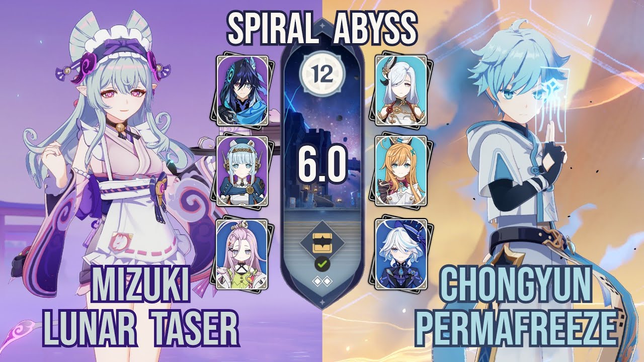 C1 Mizuki Lunar Taser + C6 Chongyun Permafreeze | Spiral Abyss 12 6.0 | Genshin Impact
