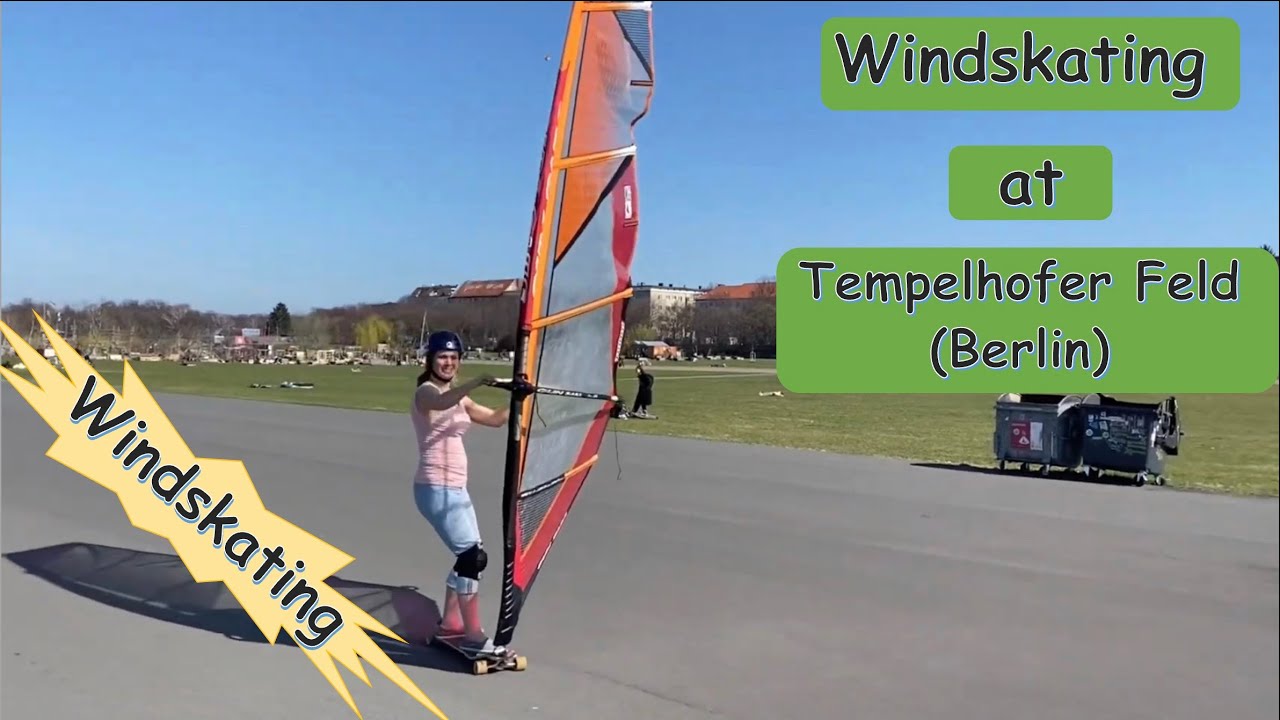 Windskaten in Berlin - Tempelhofer Feld - windsurfen auf Straße und Asphalt