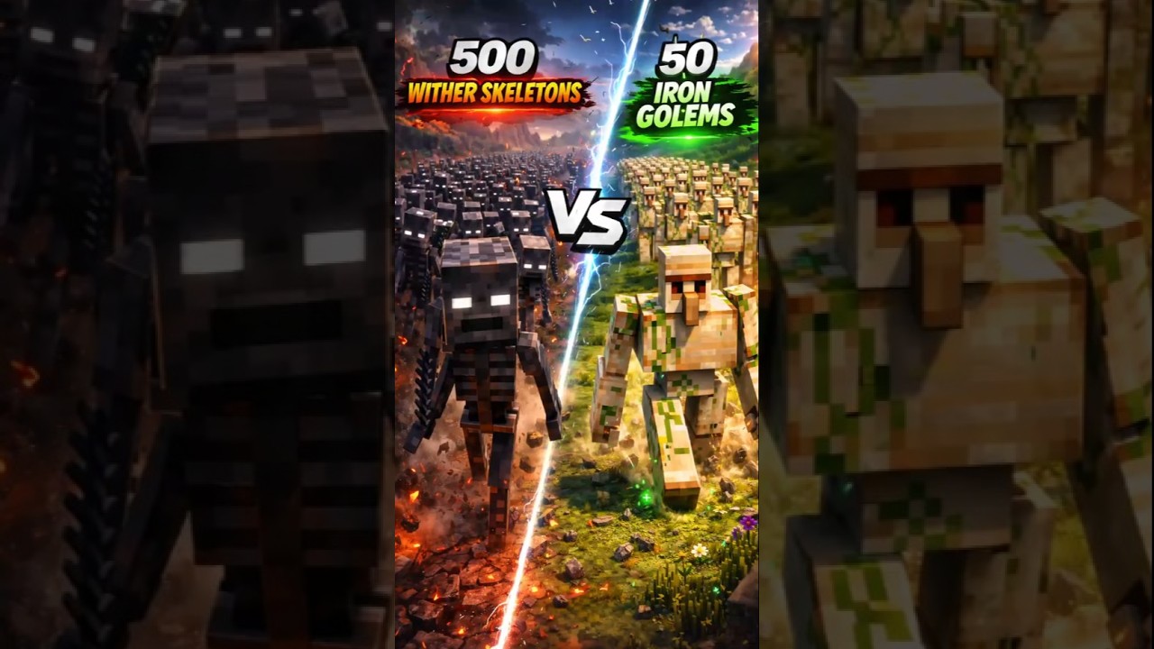 500 Wither vs 50 Golem 💀🔥