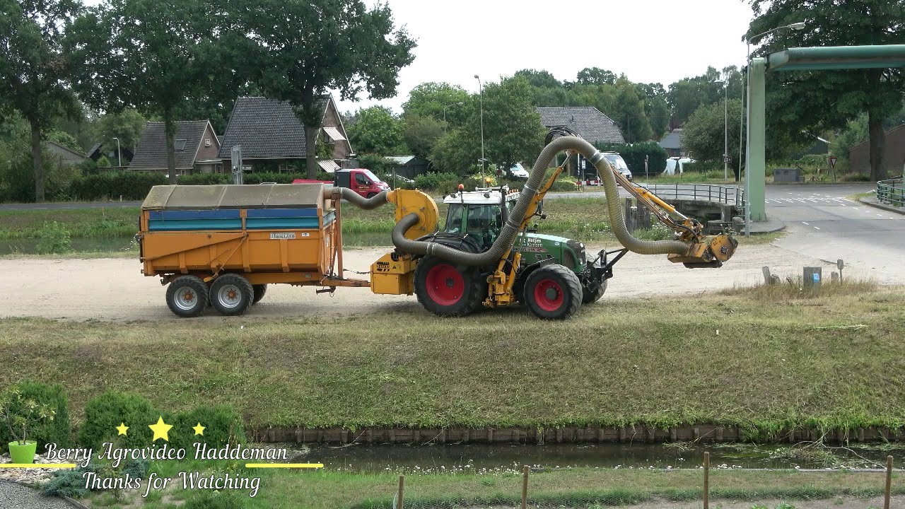 Klepelen van slootkant 2018 - Fendt 716 Vario TMS met herder maai zuigarm