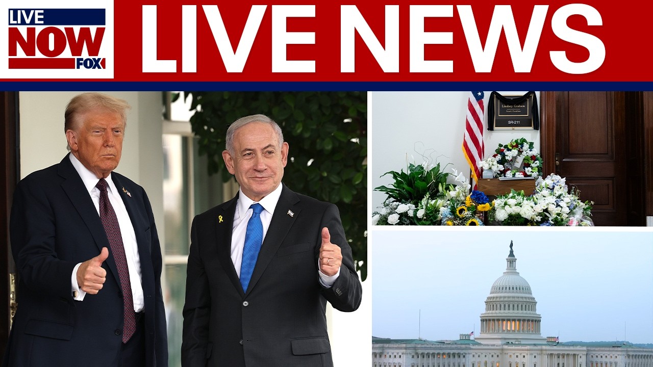 LIVE: Lindsey Graham funeral, Trump meets with Netanyahu & Zelenskyy, Japan earthquake, top stories