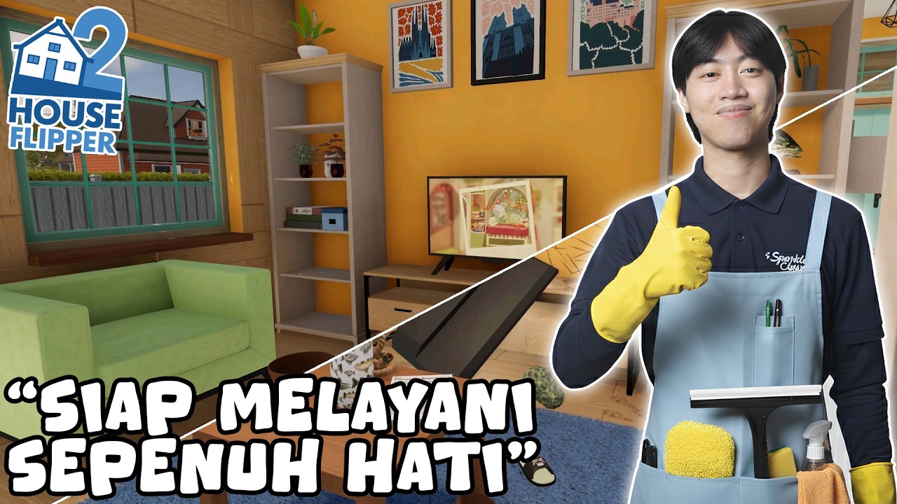 HARI PERTAMA MENJADI TUKANG BERSIH-BERSIH RUMAH - HOUSE FLIPPER 2 INDONESIA #1