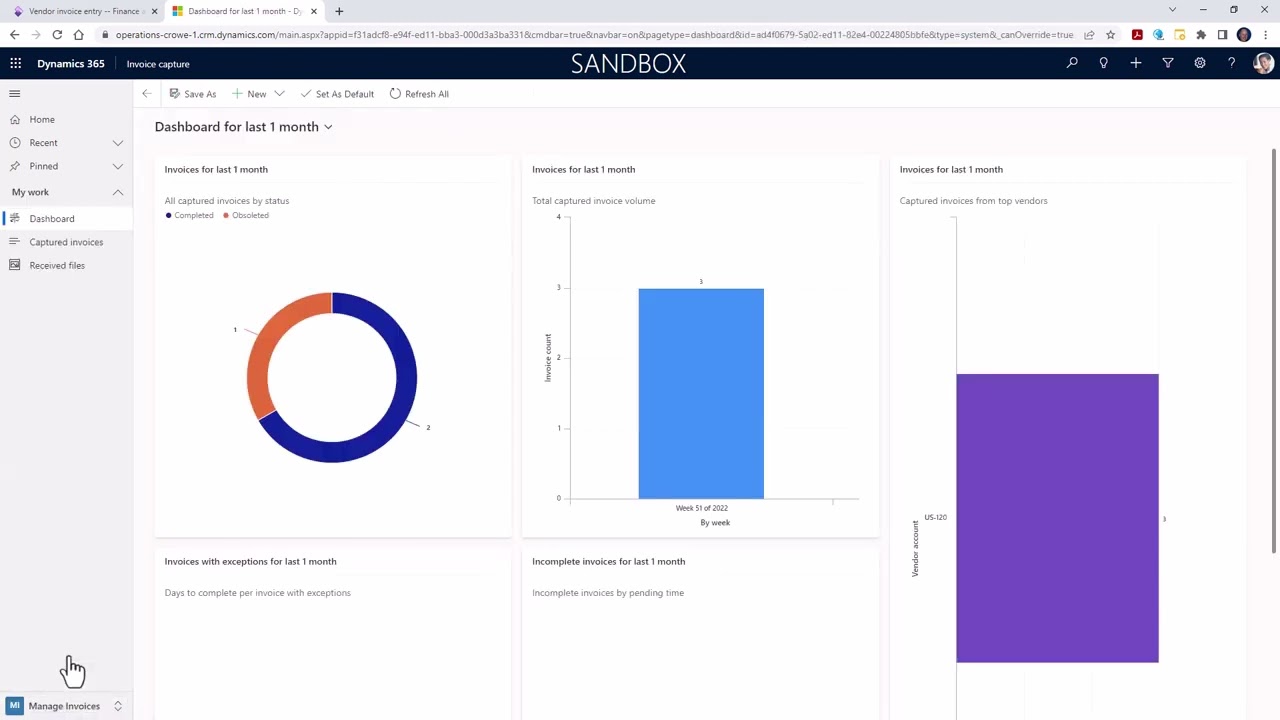 Quick look at Dynamics 365 Finance Invoice capture app