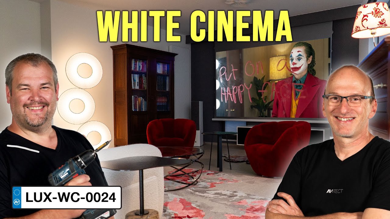 Heimkino unsichtbar eingebaut: Design White Cinema im Wohnzimmer [LUX-WC-0024]