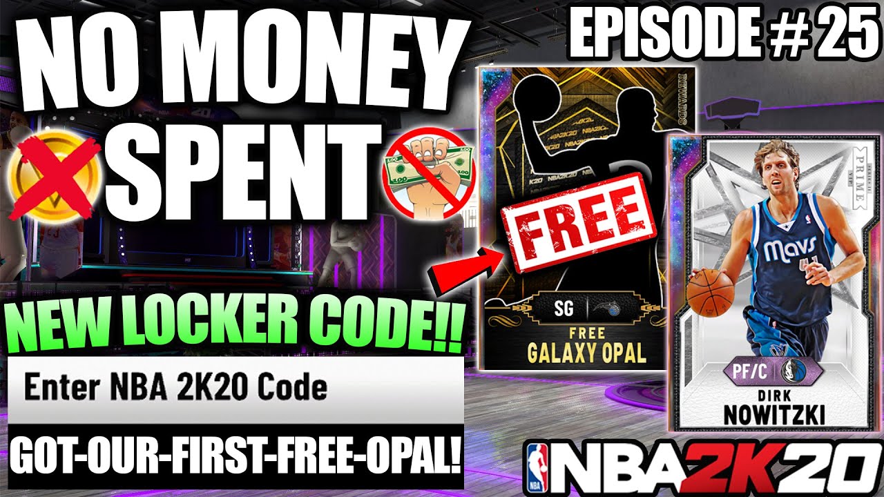 NBA 2K20 NO MONEY SPENT #25 - WE GOT A FREE GALAXY OPAL, NEW LOCKER CODE AND FREE PACKS IN MYTEAM