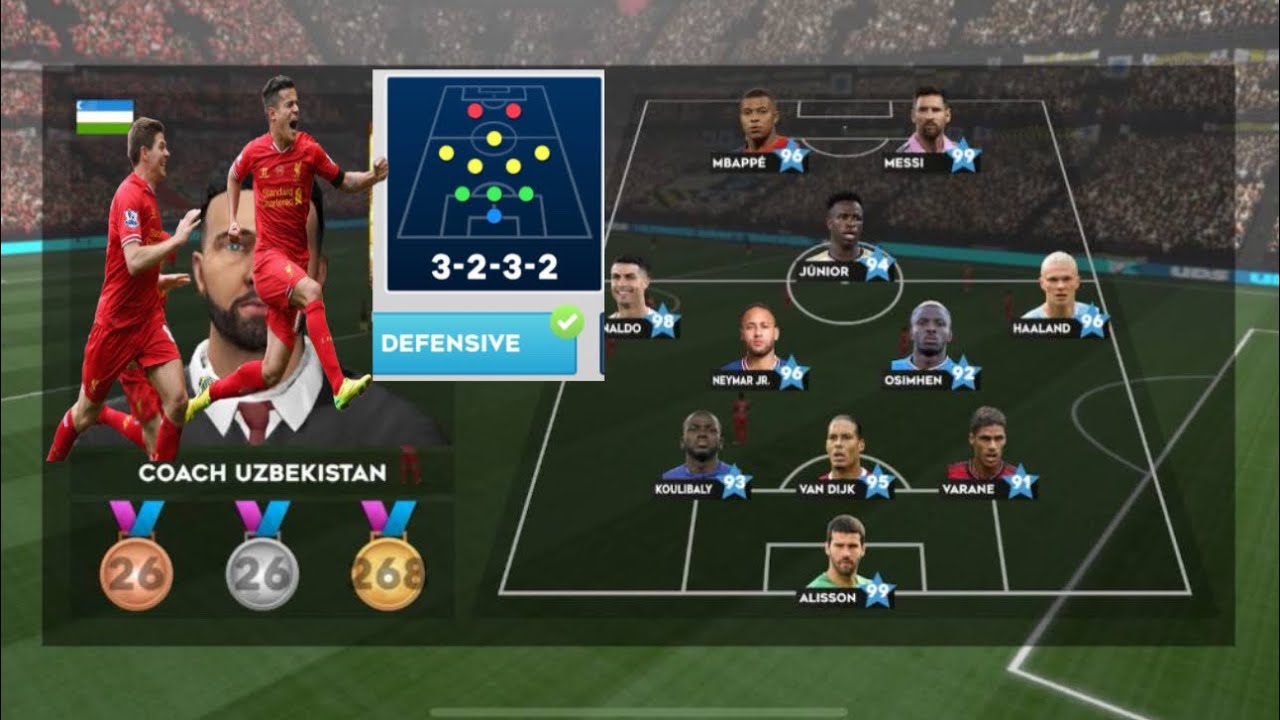 3-2-3-2 FORMATION | DLS 2024 gameplay