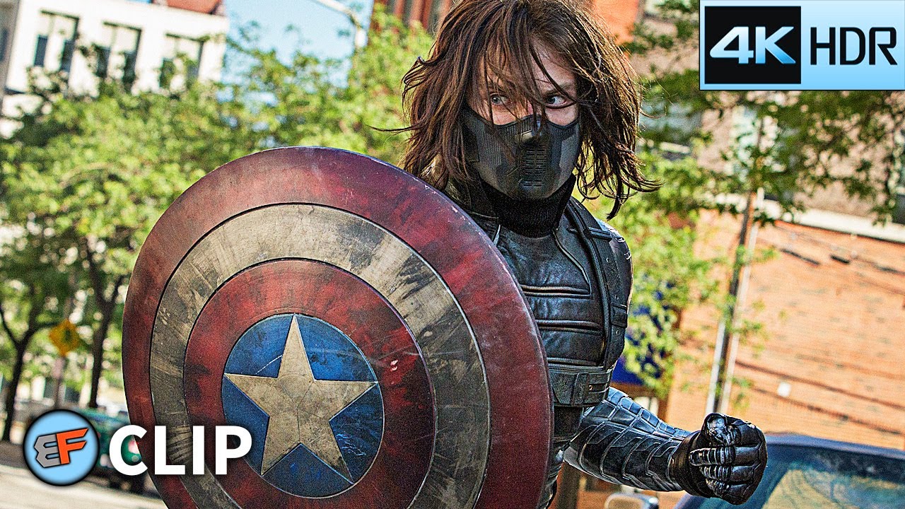Captain America vs Winter Soldier - Highway Fight | Captain America The Winter Soldier (2014) 4K HDR
